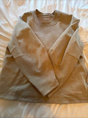 Lululemon loungeful relaxed fit crew neck sweatshirt in heathered nutmeg